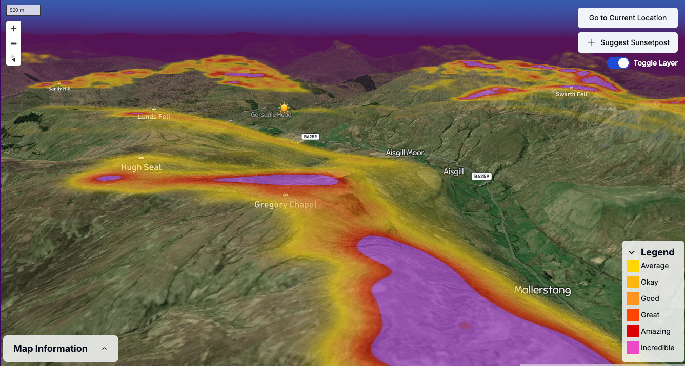 3D mountain map demonstration